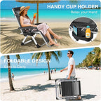 Suteck Zero Gravity Chair, Reclining Camping Lounge Chair w/Removable Cushion, Upgraded Lock and Cup Holder, Reclining Patio Chairs Folding Recliner for Indoor and Outdoor - Image 5