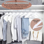 FairyHaus Wooden Hangers 30 Pack White, Slim Wood Coat Suits Hanger - Image 4