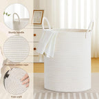 Tall Laundry Basket with Handles, 88L Portable Dirty Clothes Hamper, Boho - Image 3