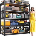 71.2"H-45.6"W Garage Shelving Heavy Duty Storage Shelves, Metal Adjustable Shelving Unit, Utility Garage Organizer Shelf for Basement, Pantry, Kitchen, Warehouse, 45.6"Wx17.7"Dx71.2"H, Black by Unknown