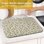 Spring Summer Daisy Floral Leaf Dish Drying Pad 16 x 18 Inch - Image 7