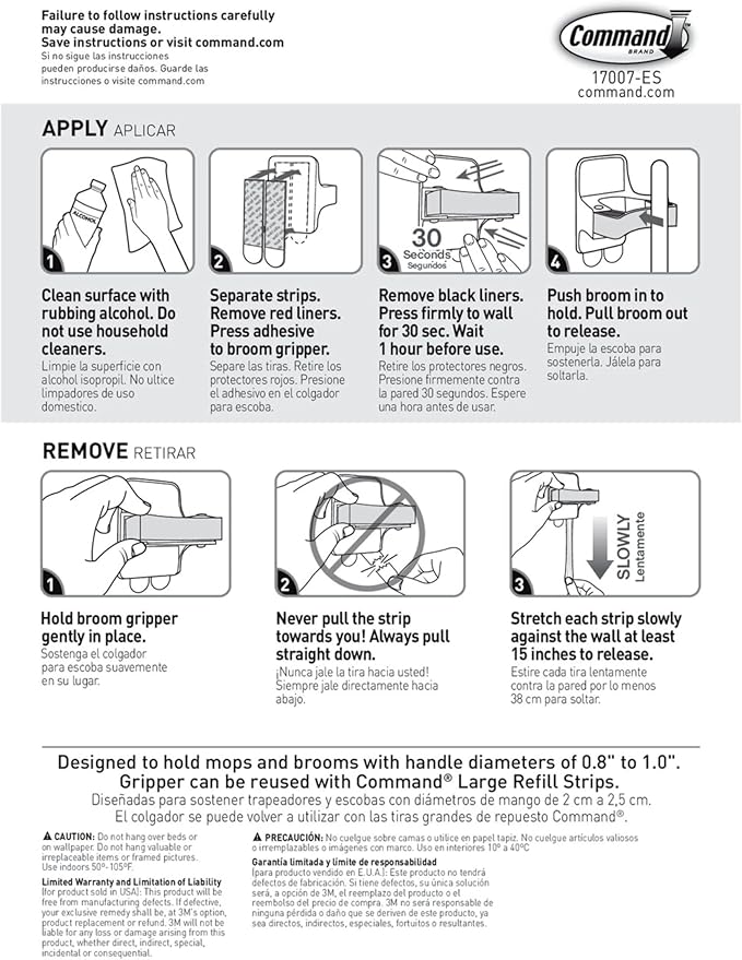 Command Broom Grippers, 2 Hangers and 4 Strips, Damage-Free Mop and Broom - Image 10