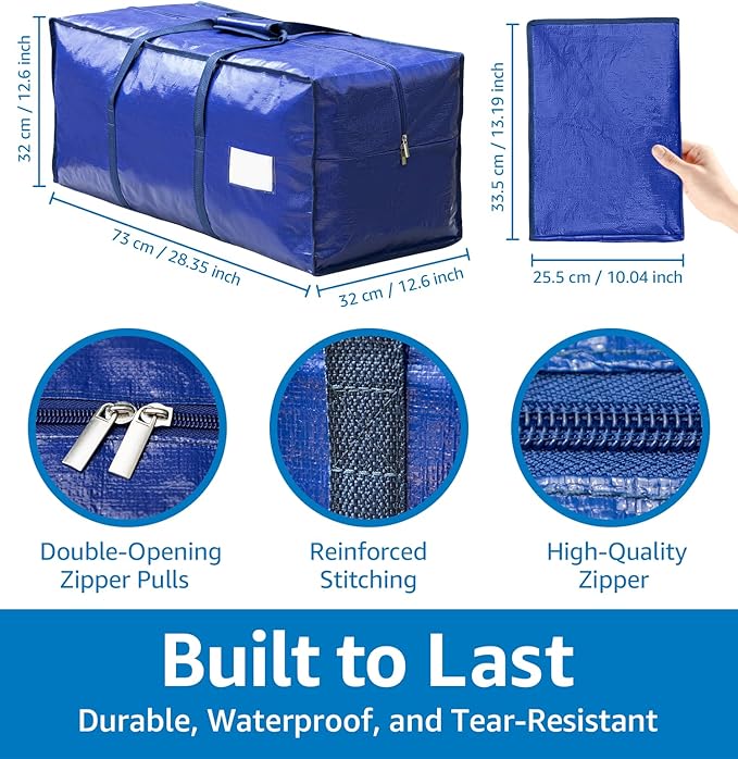6 Pack Large Moving Bags Heavy Duty – Reusable Storage Bags - Image 7