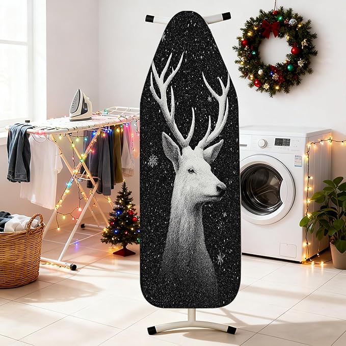 Nuxovilar Ironing Board Covers Winter Deer Sketch Pattern Polyester 15x54 Inches - Image 2