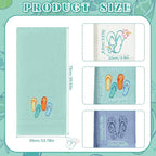 3 Pack Coastal Hand Towels for Bathroom 100% Cotton Embroidered Beach Bathroom - Image 2