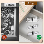 30 Pcs Silicone Cable Ties, Reusable Data Cable Organizer Wire Organizers - Image 3