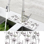 Water Lily Flower Kitchen Sink Splash Guard Mat Absorbent Fast Drying Mat - Image 4