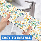 Abstract Watercolor Leaves Sink Faucet Absorbing Mat Sink Splash Guard Faucet - Image 6