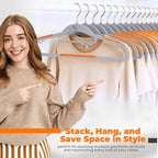 Plastic Hangers 10 Pack, Cascading Slim Space Saving Clothing Hangers - Image 6