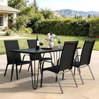 JEAREY Patio Dining Chairs Set of 4, Outdoor Stackable Dining Furniture Set, All Weather Dining Set for Lawn, Garden, Backyard, Poolside, Black - Image 8