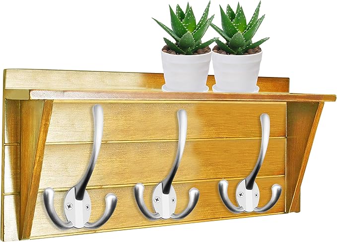 IBosins 6 Pack Big Heavy Duty Three Prongs Coat Hooks Wall Mounted - Image 5