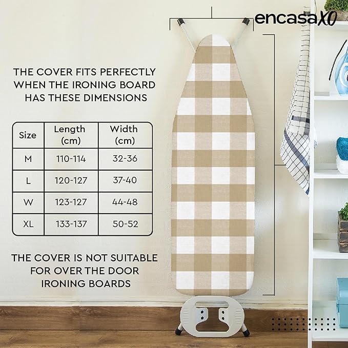 Encasa XO Ironing Board Cover and Pad 49"x18" - 4mm Felt Wide Iron Board Cover - Image 5