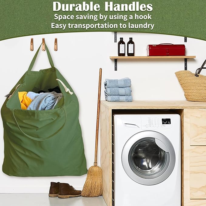 Canvas Laundry Bag 40"W x 35"H, Thick Canvas Laundry Bag - Image 5