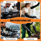 22"Black Anti-Slip Chemical Resistant Rubber Gloves, Long Heavy Duty Glove - Image 7