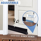 MAXTID Door Draft Stopper 36 Inch Black Adjustable Door Draft Blocker Front - Image 5