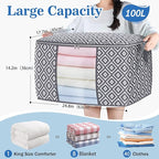 Direct 100L, 4 Pack, Storage Containers, Large Clothes Storage Bins Foldable - Image 2