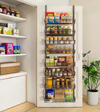 Over The Door Pantry Organizer, Wall Mount Spice Rack, Pantry Hanging Storage by Mefirt