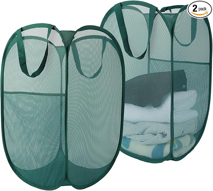 Upgraded 100L Extra Large Collapsible Laundry Baskets, 2 Pack XL Mesh Pop Up by NairSnow