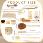 15 Pcs Bamboo Dish Brush Set - Image 2