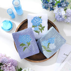 Blue Hydrangea Hand Towels Farmhouse Hydrangea Bathroom Decor 14x29 Inch - Image 6