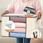 90 L Large Storage Bags, 4 Pack Clothes Storage Bins Foldable Closet Organizers - Image 3