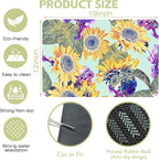 Dish Drying Mat Watercolor Sunflowers Irisflowers Floral Kitchen Mat 12"x19" - Image 4
