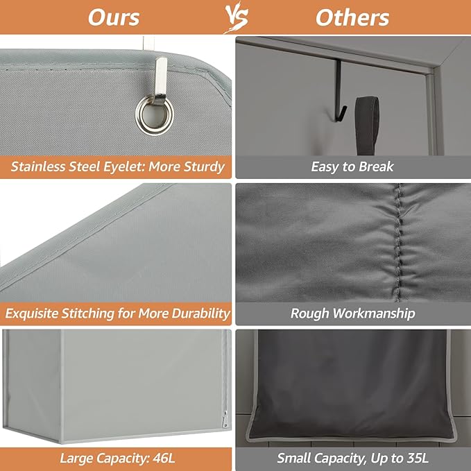 MaxGear Hanging Laundry Hamper, Over the Door Hamper - Image 7