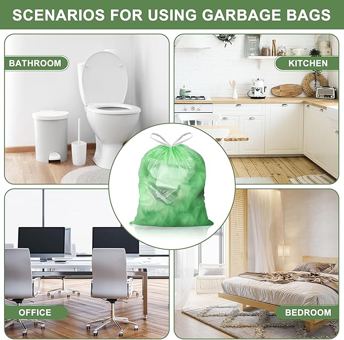 4 Gallon Trash Bags Drawstring 100 Count, JUKFITA Strong Small Garbage Bag - Image 7