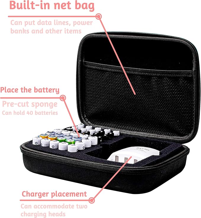 Battery Organizer Storage Bag, Safe Neat Shockproof Hard Portable Batteries Case - Image 5