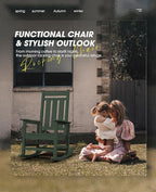 KINGYES Oversized Outdoor Rocking Chair Set of 2, All-Weather Patio Rocking Chairs for Porch, HDPE Outdoor Patio Rockers with High Back & Wide Seat for Garden, Lawn, Green - Image 6