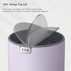EKO Mini Desk Trash Can with Swing-Top Lid 0.4 Gallon Small Table Round - Image 4