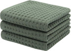 Mia's Dream Premium Cotton Waffle Bathroom Towel Set, 3 Pack Quick Drying by MiasDream