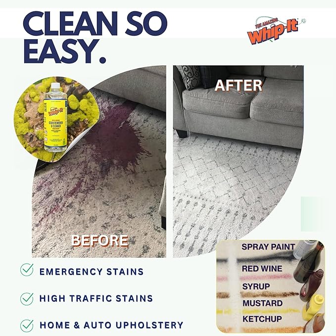Whip-It Stain Remover and Concentrate Kit, 2-32oz Concentrates & 1-32 OZ Pro - Image 3
