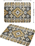 Boho Yellow Gray Aztec Dish Drying Mat - Image 2