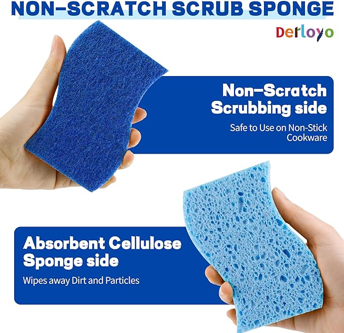 Non Scratch Scrub Sponges, Dual Sided Cleaning Sponges - Image 4