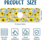 Watercolor Sunflowers Sink Faucet Absorbing Mat Sunflowers Polka Dots Super - Image 2