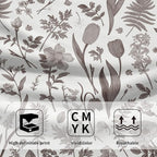 Spring Floral Hand Towels for Bathroom Set of 2 Dark Brown White Flower Leaves - Image 3