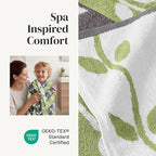 Modern Threads Organic Vines 6-Piece 100% Cotton Towel Set – Yarn Dyed Jacquard - Image 4