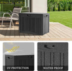TARKARI 50 Gallon Lockable Resin Deck Box, Waterproof & UV-Resistant Outdoor Storage Box for Outdoor Cushion Storage, Garden Tools & Pool Accessories Storage, Black - Image 4