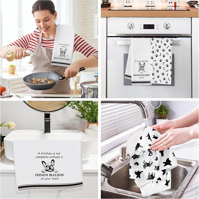 French Bulldog Kitchen Dish Towel - Image 4