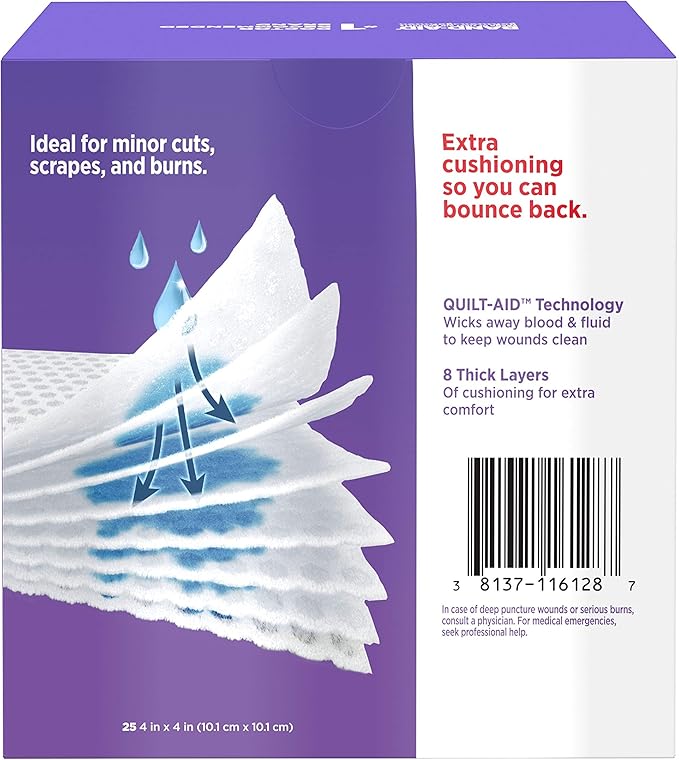 Band-Aid Brand Absorbent Cushion Care Sterile Square Gauze Pads - Image 5