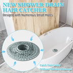 Shower Hair Drain Catcher, Silicone Bathtub Drain Hair Catcher Strainer - Image 2