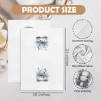 Blue Floral Hand Towels for Bathroom Set of 2, Flower Botanical Dish Tea - Image 7