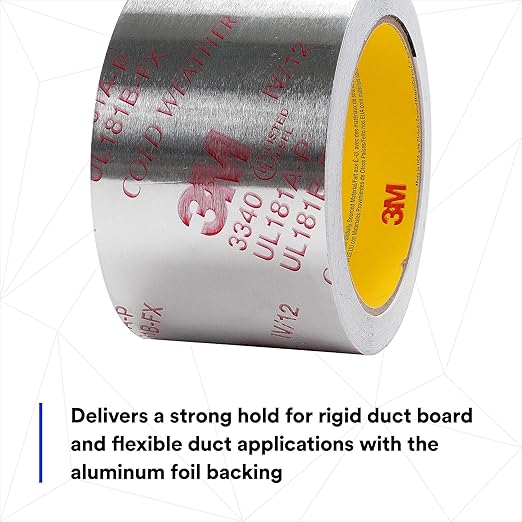 3M Aluminum Foil Tape 3340, 2.5" x 50 yd, 4.0 mil, Sealing and Patching Hot and - Image 4