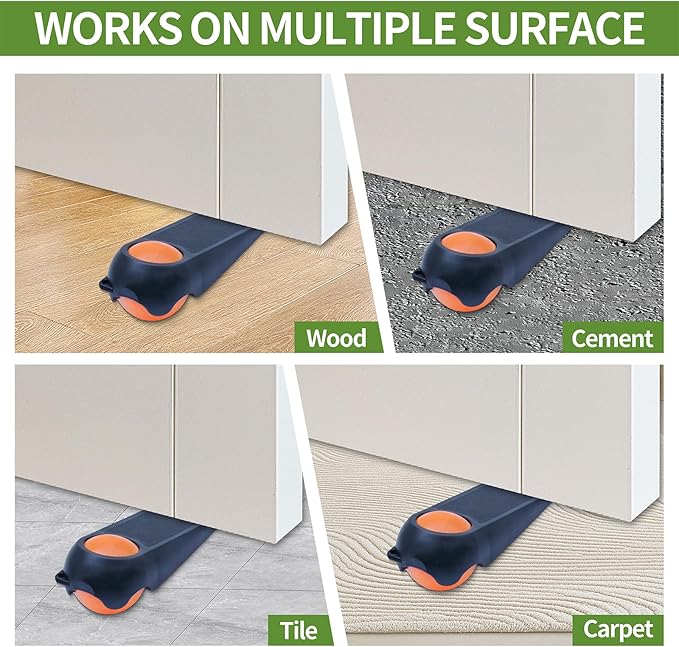 Door Stoppers for Bottom of Door, Rubber Door Stopper Wedges, Door Holders for - Image 7
