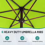 AreShark 7.5FT Patio Umbrella Table Market Umbrella with 6 Sturdy Ribs, Button Tilt/Crank Heavy-Duty Round Outdoor Umbrellas for Garden, Deck, Backyard,and Pool, Apple Green - Image 6