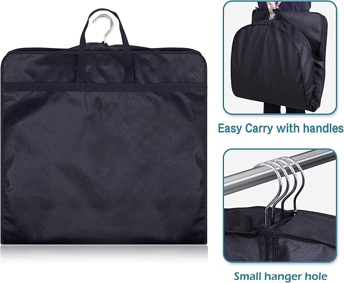 KIMBORA 43" Suit Bags for Closet Storage and Travel, Gusseted Mesh Hanging - Image 4
