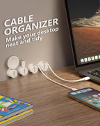 Magnetic Cable Clips 360° Rotation Cord Holder, Adhesive Cord Clips - Image 2