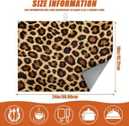 Animal Leopard Dish Drying Mat for Kitchen Counter Microfiber Absorbent Dish - Image 2