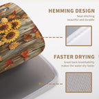 Fall Pumpkin Dish Drying Mat Autumn Maple Leaves Thanksgiving Large Kitchen - Image 5